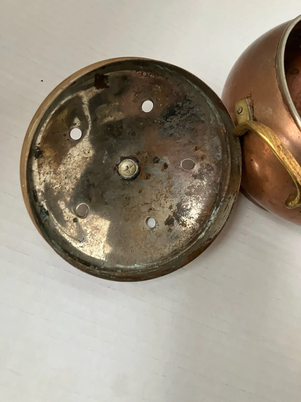 Vintage Copper and Brass Decorative Duo - Potpourri Pot‎ & Small Planter 70s 80s